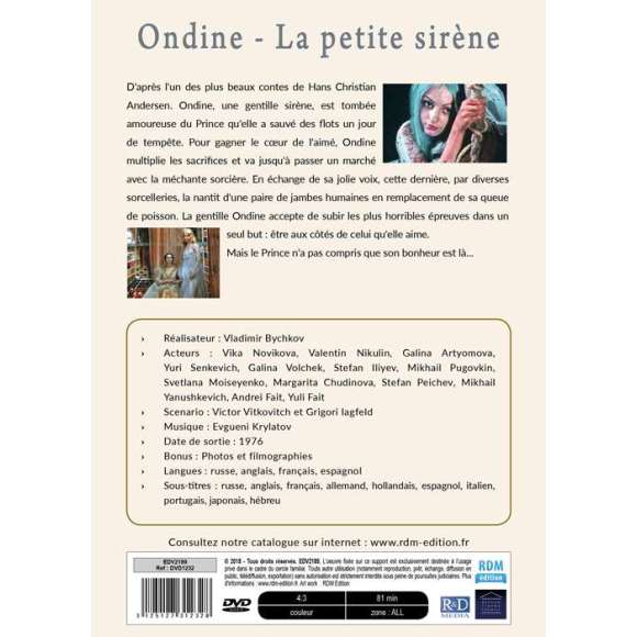 DVD - Film de Vladimir Bychkov en DVD Trésors du cinéma russe (Les) - Ondine - La Petite Sirène