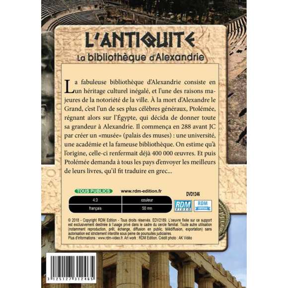 DVD - Film de  en DVD Antiquité (L') - La bibliothèque d'Alexandrie