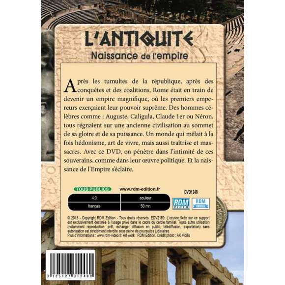 DVD - Film de  en DVD Antiquité (L') - Naissance de l'empire romain