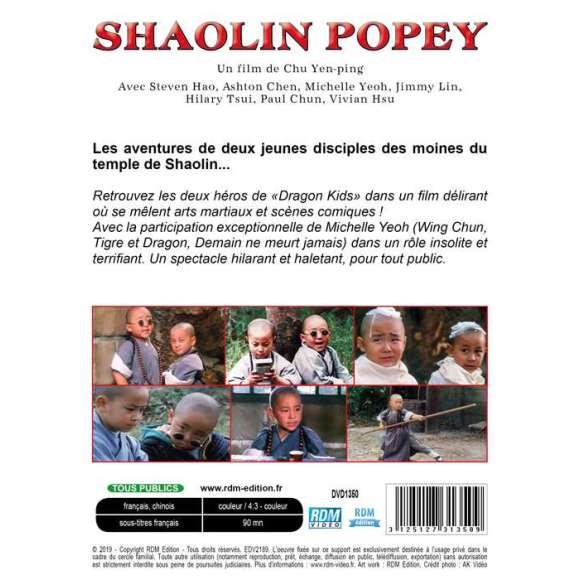 DVD - Film de Chu Yen-ping en DVD Shaolin Popey