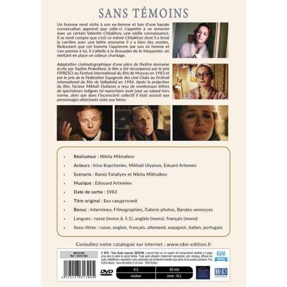 DVD - Film de Nikita Mikhalkov en DVD Trésors du cinéma russe (Les) - Sans témoins