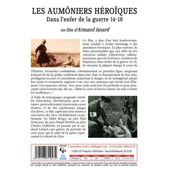 DVD - Film de Armand Isnard en DVD Aumôniers héroïques (Les) - Dans l'enfer de la guerre 14-18