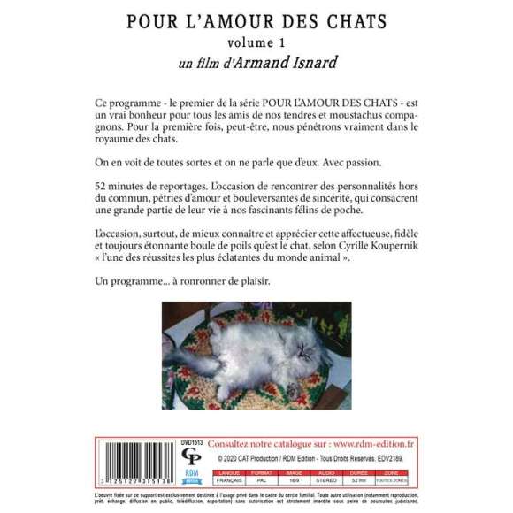 DVD - Film de Armand Isnard en DVD Pour l'amour des chats - Volume 1