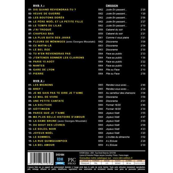 DVD - Film de  en DVD Barbara - 33 chansons inoubliables