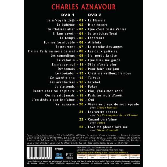 DVD - Film de  en DVD Charles Aznavour - Je m'voyais déjà - 43 chansons