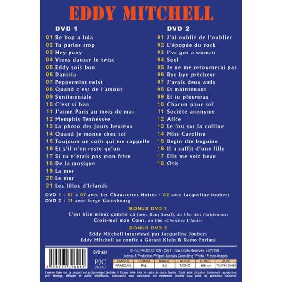 DVD - Film de  en DVD Eddy Mitchell - Toujours un coin qui me rappelle