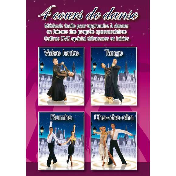 DVD - Film de en DVD Coffret 4 DVD de cours de danse - Tango, valse lente, cha-cha-cha, rumba