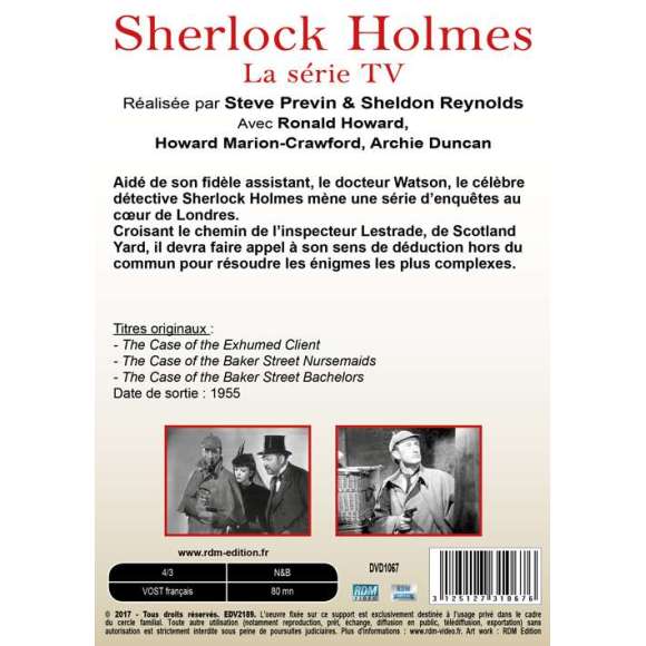 DVD - Film de Steve Previn, Sheldon Reynolds en DVD Sherlock Holmes : la série TV - 3 épisodes - L'Affaire du client...