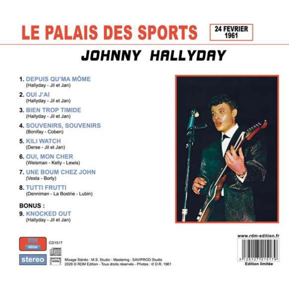 Hallyday, Johnny, Le Palais des Sports - 24 février 1961 (digifile) + 1 titre bonus, Variétés françaises, Rock...