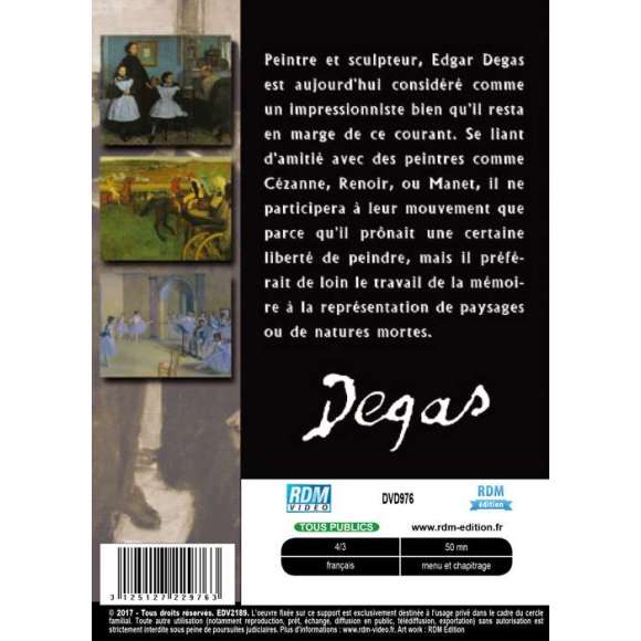 DVD - Film de  en DVD Collection les grands peintres - Edgar Degas