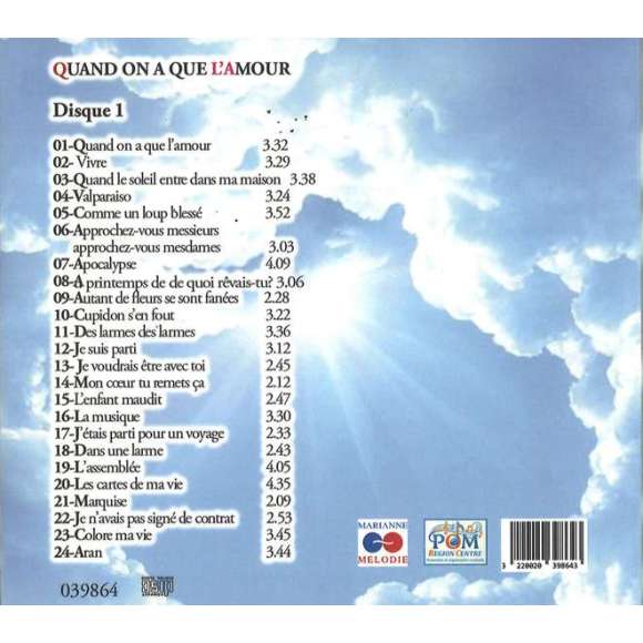 Vermont, Gérard, Quand on a que l'amour, Variétés françaises, RDM-Edition, Musique