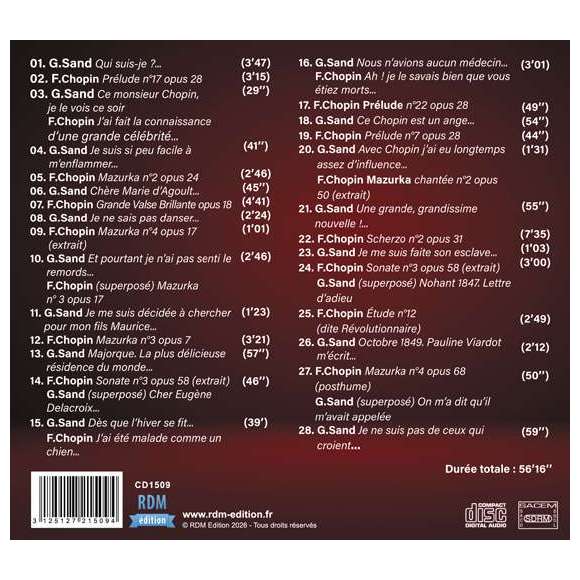 Méril, Macha, Berchot, Erik, Sand Chopin, Classique, Variétés françaises, Littérature, RDM-Edition, Musique