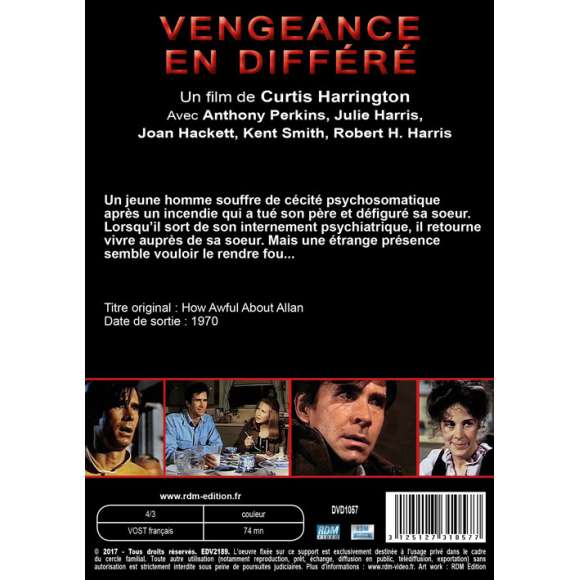 DVD - Film de Curtis Harrington en DVD Vengeance en différé